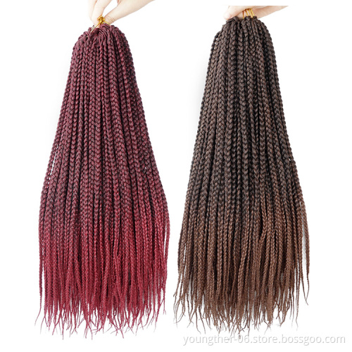 Wholesale14 18 22 Inch Synthetic Box Braids Crochet Braiding Hair Large For Woman Box Braids